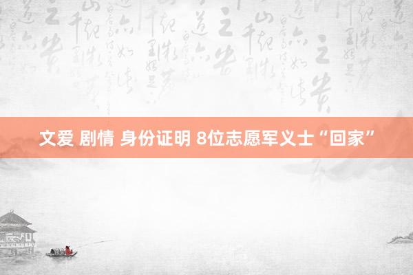 文爱 剧情 身份证明 8位志愿军义士“回家”